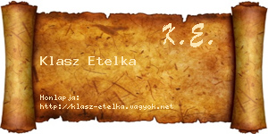 Klasz Etelka névjegykártya